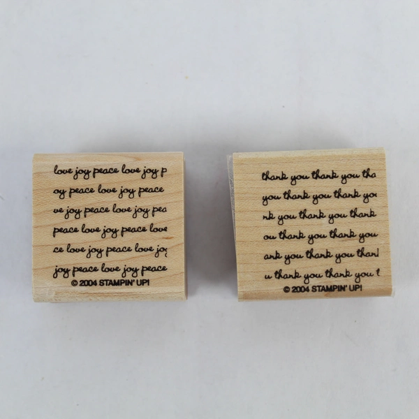 Lot of 8 2004 Stampin' Up Rubber Stamps Mini Messages Celebrate Love Joy Peace