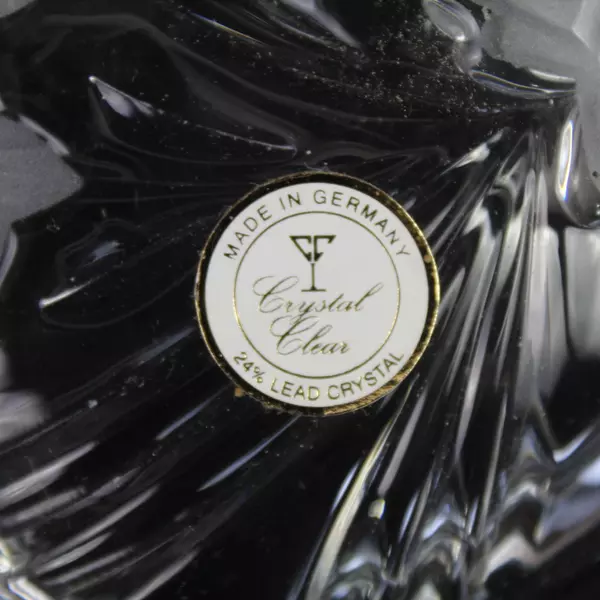 Vintage Anna Hutte Heart Shaped Trinket Dish 24% Lead Crystal in Box