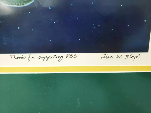 Vtg PBS One Heart Framed Art Print Lisa W. Lloyd Earth Animals Bamboo 32x37"