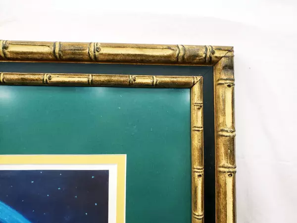 Vtg PBS One Heart Framed Art Print Lisa W. Lloyd Earth Animals Bamboo 32x37"