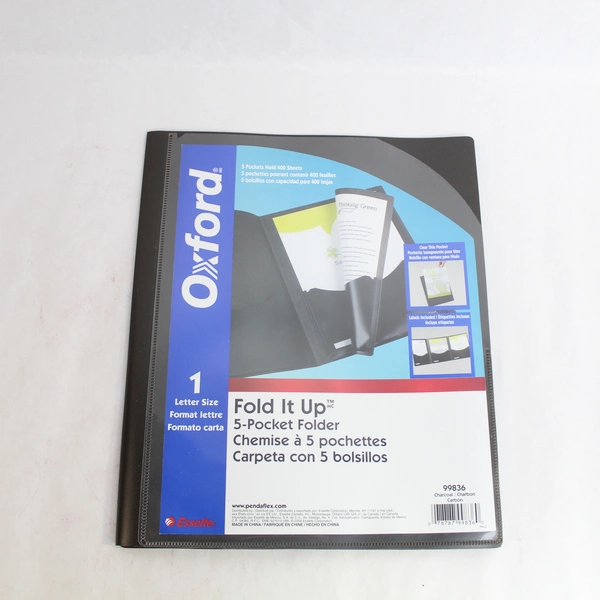 Lot of 5 Oxford Fold It Up 5 Pocket Folders Letter Size 400 Sheets Capacity