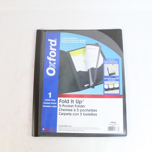 Lot of 6 Oxford Fold It Up 5 Pocket Letter Size Folders 400 Sheets Capacity