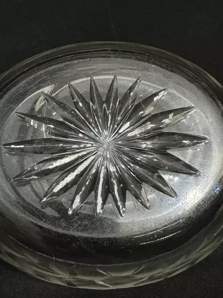 Vintage Etched Glass Creamer with Sterling Silver Rim Handle Floral Design