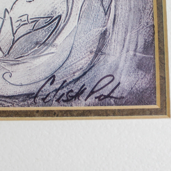 Vintage Celeste Peters Framed Art Print Pitcher Bowl Plate 17.25" Gold Frame