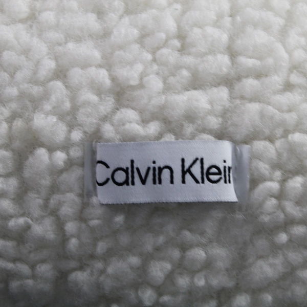 Calvin Klein White Sherpa Throw Pillow 22.5"x13.5" Zip Closure Home Decor
