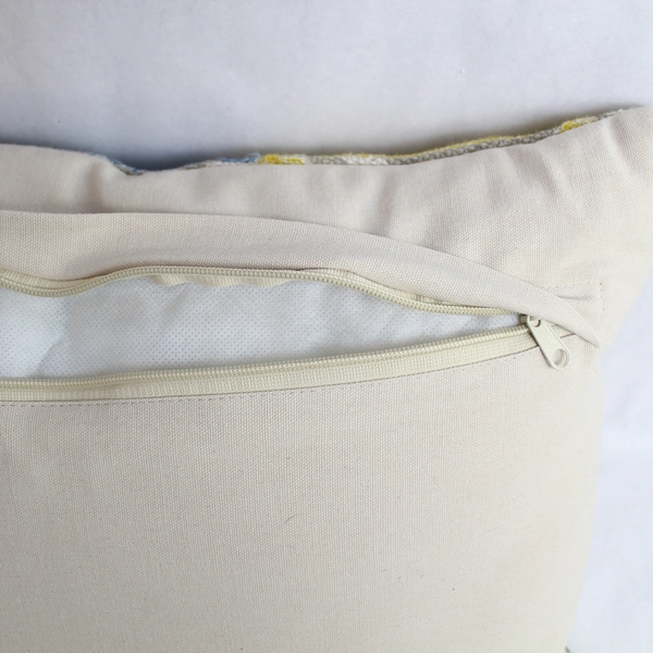 Max Peefer Cream Pink Blue Throw Pillow 25x13in Pre-Owned Home Decor Stain