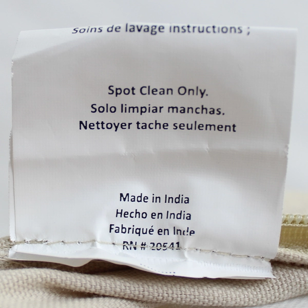 Max Peefer Cream Pink Blue Throw Pillow 25x13in Pre-Owned Home Decor Stain