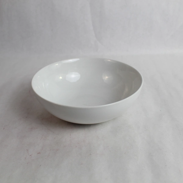 Crate & Barrel White 8" Serving Bowl Pre-Owned with Scratches Pottery
