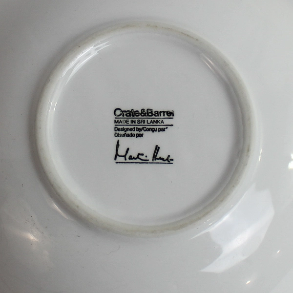 Crate & Barrel White 8" Serving Bowl Pre-Owned with Scratches Pottery