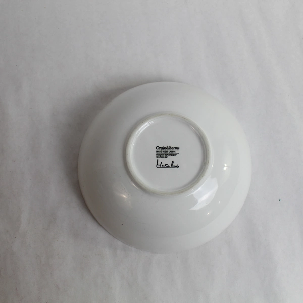 Crate & Barrel White 8" Serving Bowl Pre-Owned with Scratches Pottery