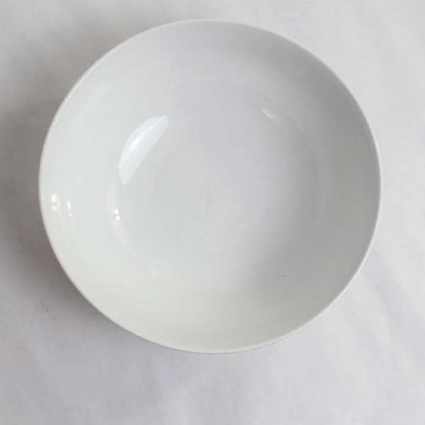 Crate & Barrel White 8" Serving Bowl Pre-Owned with Scratches Pottery