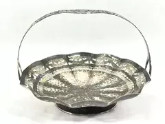 Vintage Apollo Sheffield EPS Nickel Silver Pierced Basket with Handle #3204