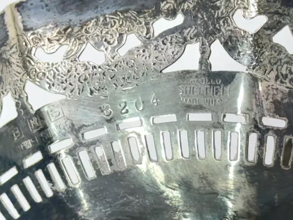 Vintage Apollo Sheffield EPS Nickel Silver Pierced Basket with Handle #3204