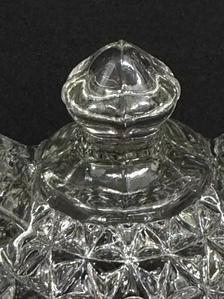 Vintage Imperial Glass Laced Edge Double Candlestick Holder 1950s 4.5" Tall