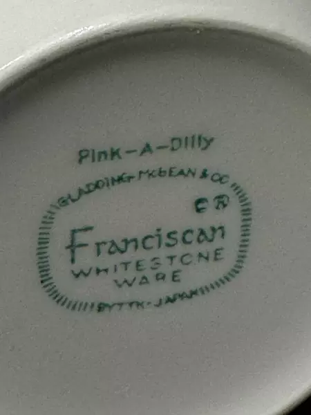 Vintage Franciscan Whitestone Ware Pink a Dilly Creamer Pink Rose Design