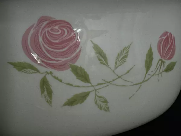 Vintage Franciscan Pink a Dilly Whitestone Ware Gravy Boat Pink Roses