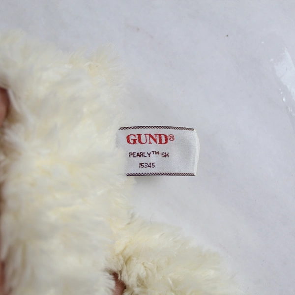 Gotta Get a Gund Pearly White Plush Bear with Caramel Bow 12.5" Tag Attached