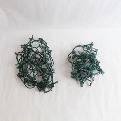 Lot of 2 Green Wire Mini Christmas Lights 100 White Bulbs Each Strand
