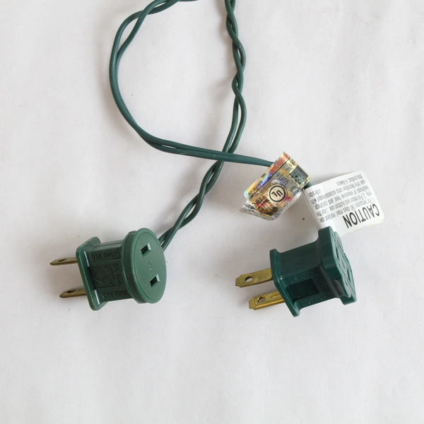 Lot of 2 Green Wire Mini Christmas Lights 100 White Bulbs Each Strand