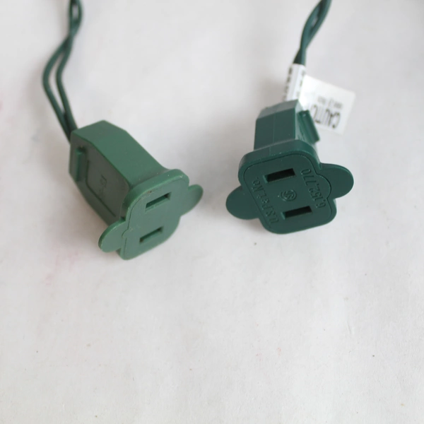 Lot of 2 Green Wire Mini Christmas Lights 100 White Bulbs Each Strand