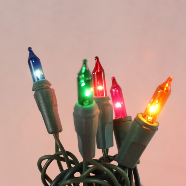 Lot of 3 Mini Multicolored Christmas Lights 20' Green String Holiday Decor