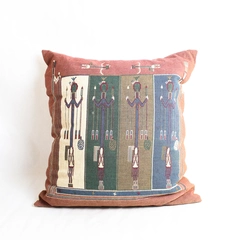 Southwestern Style 22x22 Burgundy Green Blue Decorative Pillow Pre-Owned