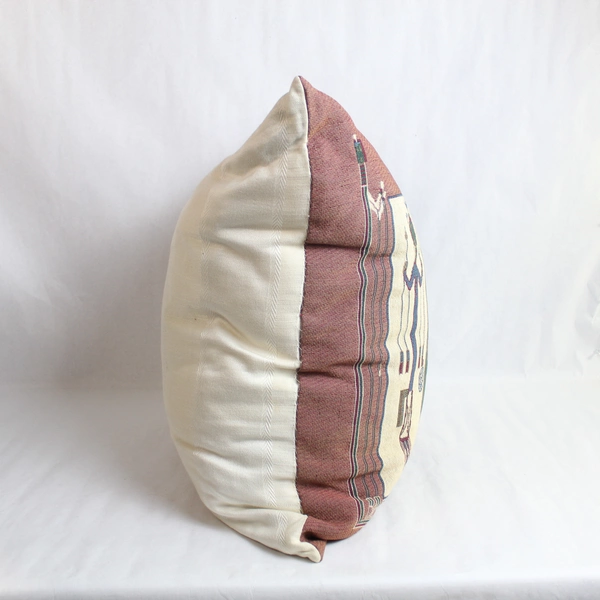 Southwestern Style 22x22 Burgundy Green Blue Decorative Pillow Pre-Owned