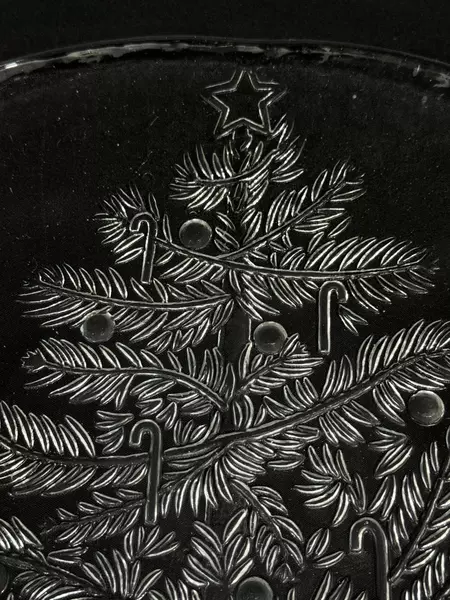 Holiday Collection 13" Crystal Christmas Tree Platter Good Condition