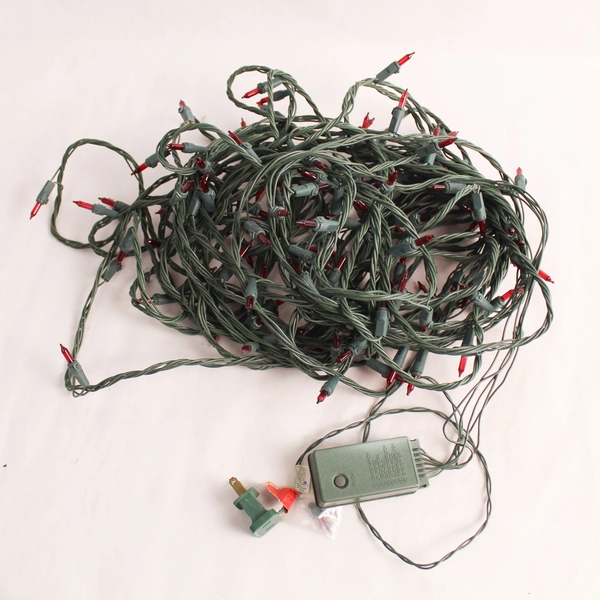 65ft Red Mini String Lights Green Wire Holiday Decor Tested Pre-Owned