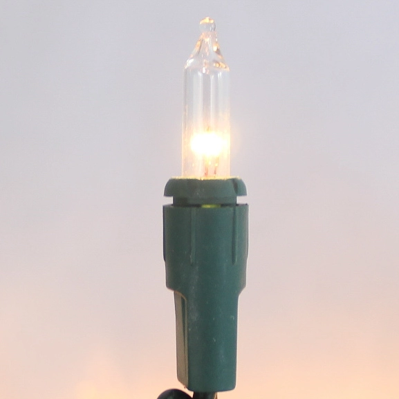 Clear Mini Christmas Lights on Green Wire 366" Strand Holiday Decor Tested