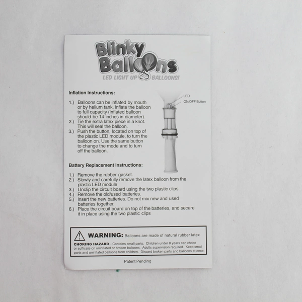 3 Packs of 5 LED Light-Up Green Balloons Blinky Balloons Birthday St Patrick's