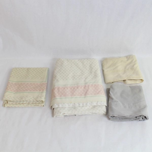 Mixed Lot of Linens Pillowcases Flat Sheet for DIY Crafts Fabric Upcycle