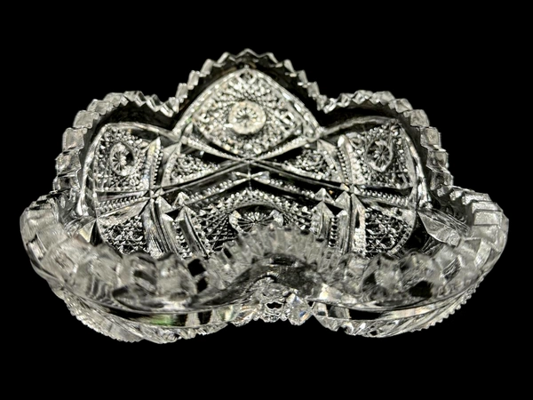 Imperial Glass Nucut 212 Heart-Shaped Olive Dish 6" Clear Decorative Bowl