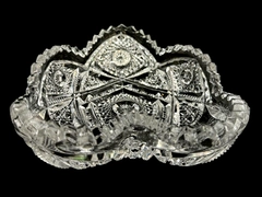 Imperial Glass Nucut 212 Heart-Shaped Olive Dish 6" Clear Decorative Bowl