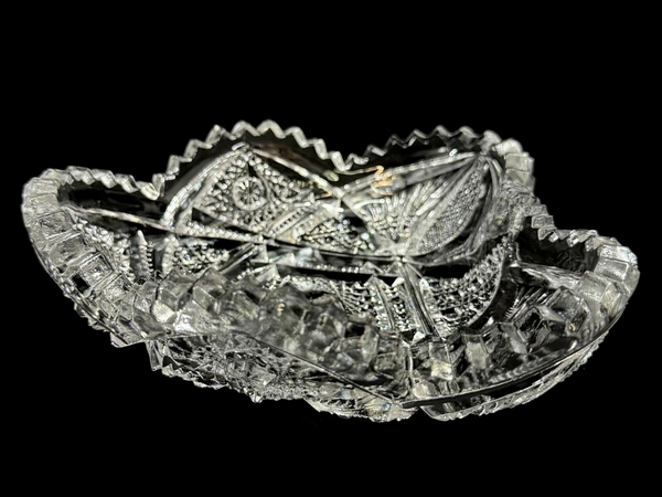 Imperial Glass Nucut 212 Heart-Shaped Olive Dish 6" Clear Decorative Bowl