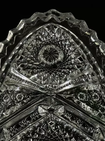 Imperial Glass Nucut 212 Heart-Shaped Olive Dish 6" Clear Decorative Bowl