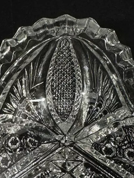 Imperial Glass Nucut 212 Heart-Shaped Olive Dish 6" Clear Decorative Bowl