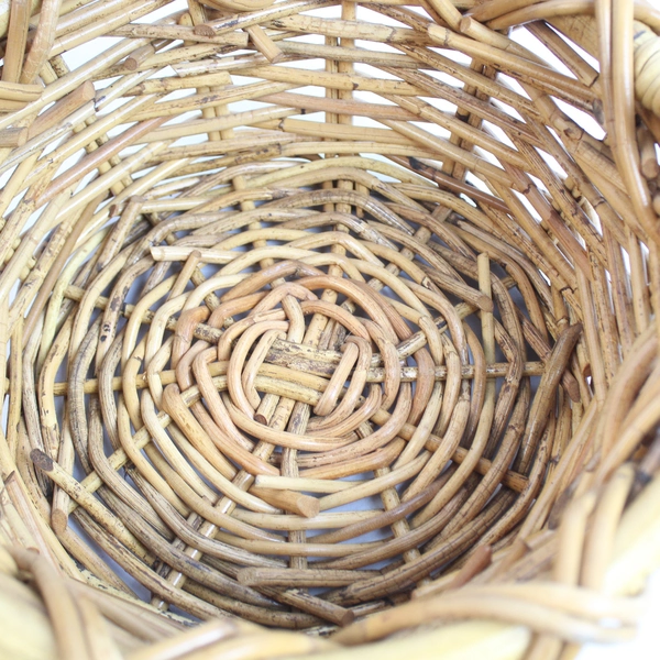 Vintage Decorative Wooden Basket with Handle 11" Tall Easter Centerpiece