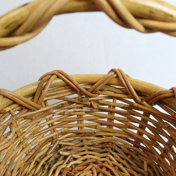 Vintage Decorative Wooden Basket with Handle 11" Tall Easter Centerpiece