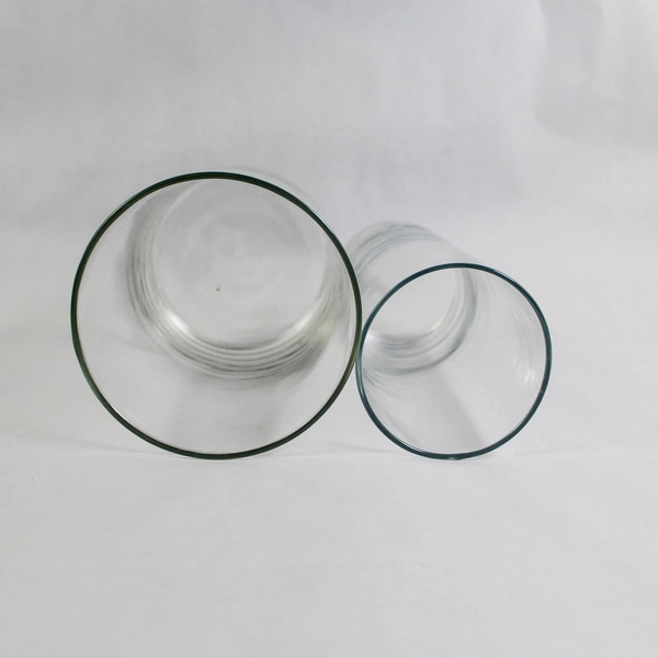 Lot of 2 Clear Glass Vases 9" Tall & 7.75" Tall Wedding Centerpiece Decor