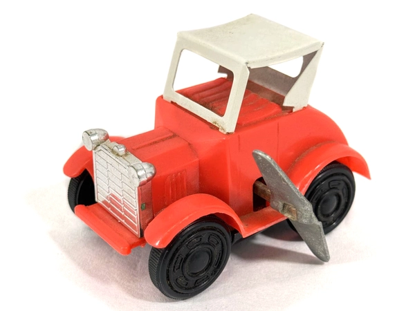 Vintage Wind-Up Red Plastic Car Toy Made in Japan Works Needs Repair