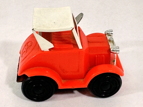Vintage Wind-Up Red Plastic Car Toy Made in Japan Works Needs Repair