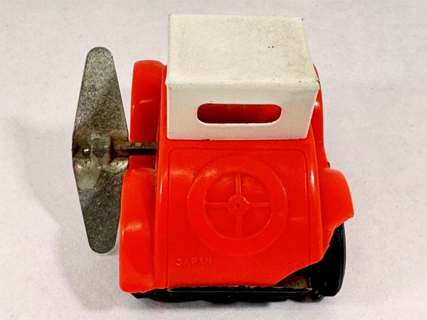 Vintage Wind-Up Red Plastic Car Toy Made in Japan Works Needs Repair