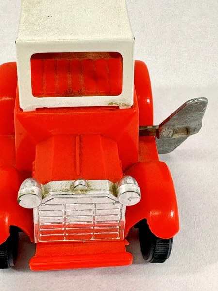 Vintage Wind-Up Red Plastic Car Toy Made in Japan Works Needs Repair