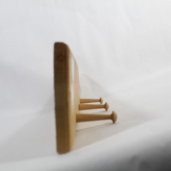 Vintage Wooden Coat Rack Wall Hanger with Teddy Bear & Stephanie Name 3 Hooks