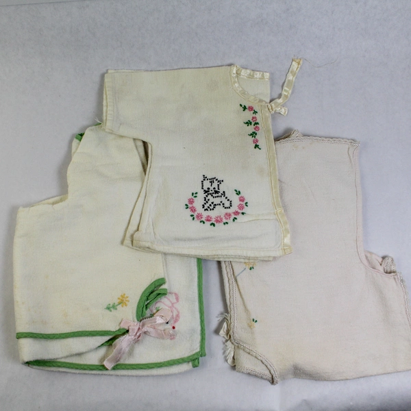 Lot of 10 Pre-Owned Infant Gowns Fabric Cutters DIY Craft Stained Material