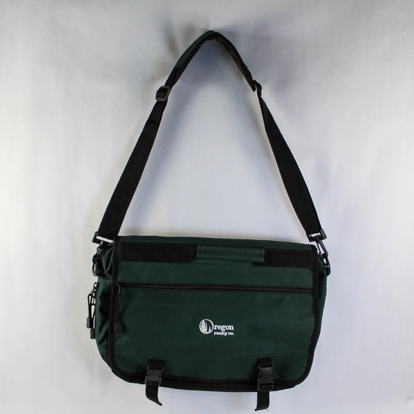 Oregon Realty Messenger Laptop Bag Adjustable Shoulder Strap Green Black
