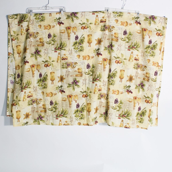 Rectangular Fruit Themed Tablecloth Cream Beige Green 80x57 Dining Decor