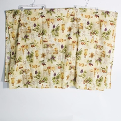 Rectangular Fruit Themed Tablecloth Cream Beige Green 80x57 Dining Decor