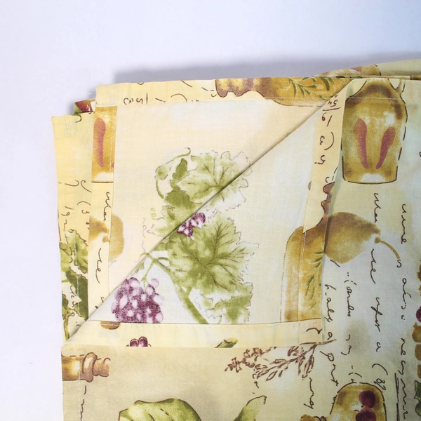 Rectangular Fruit Themed Tablecloth Cream Beige Green 80x57 Dining Decor